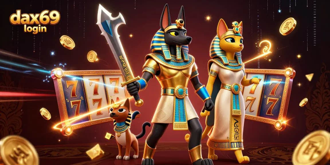 Memenangkan permainan slot di login DAX69 dengan jackpot menggiurkan dan simbol keberuntungan.