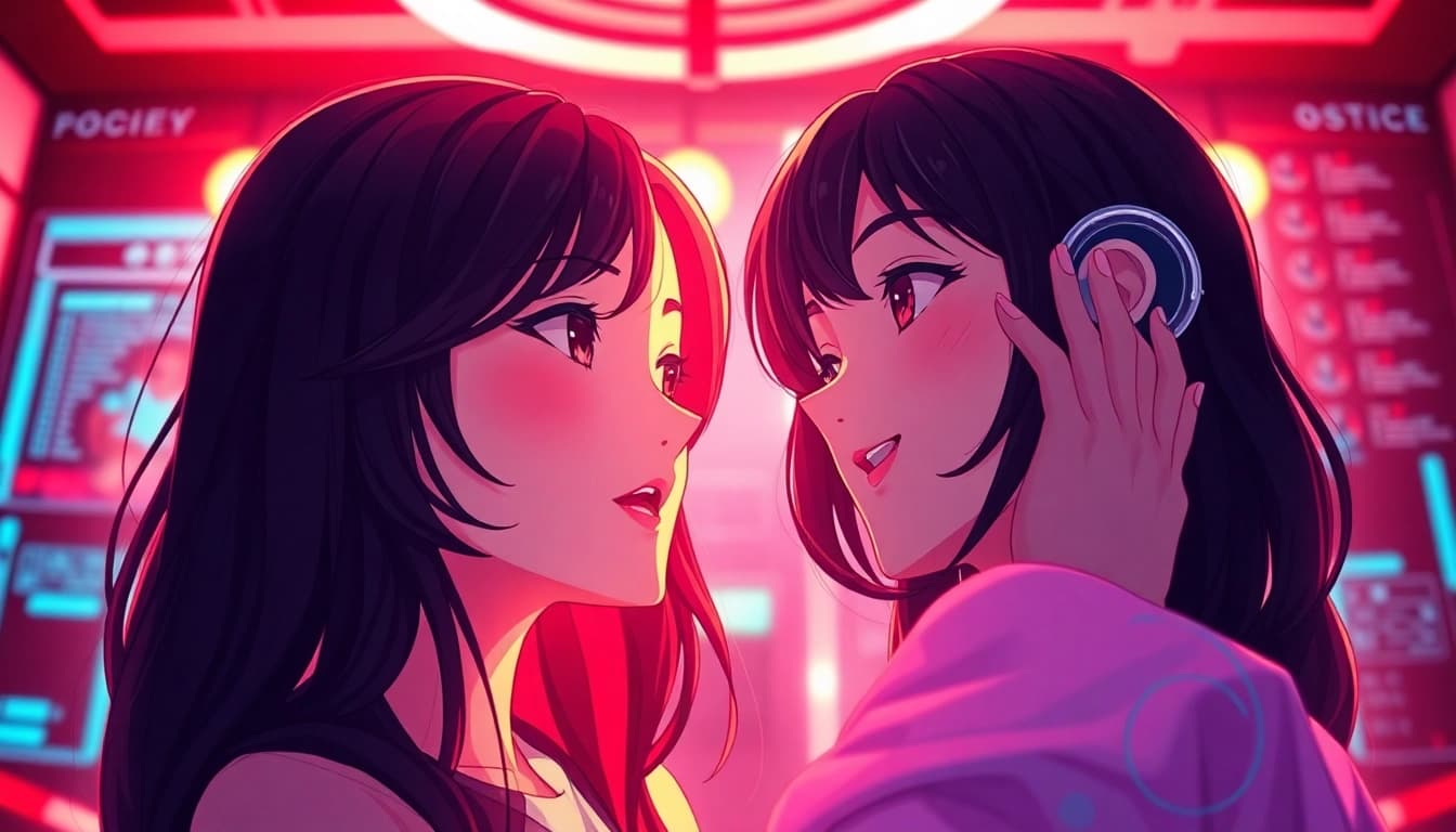 Interactive scene featuring a free NSFW character AI engaging with users in a vibrant, playful atmosphere.