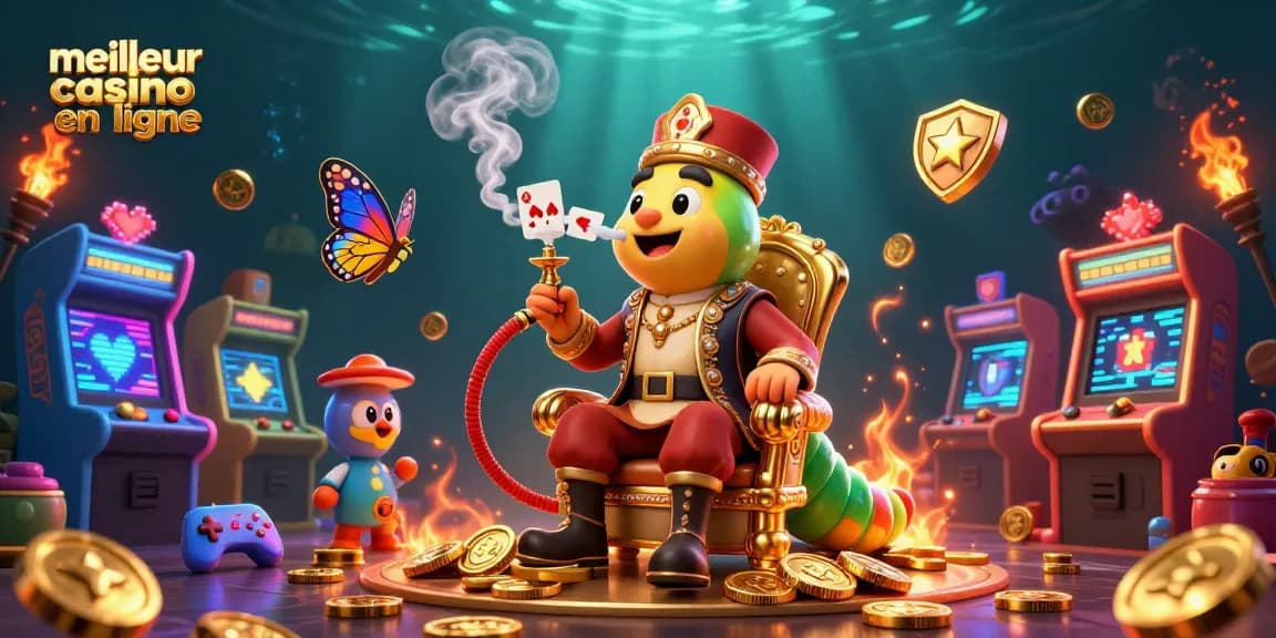 Découvrez le meilleur casino en ligne à travers une illustration colorée et dynamique.