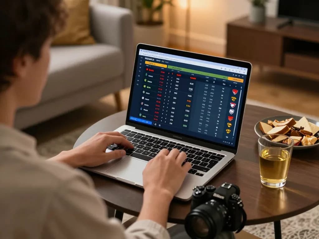 Engaged user placing bets on nhà cái 388bet sports betting app from a cozy living room