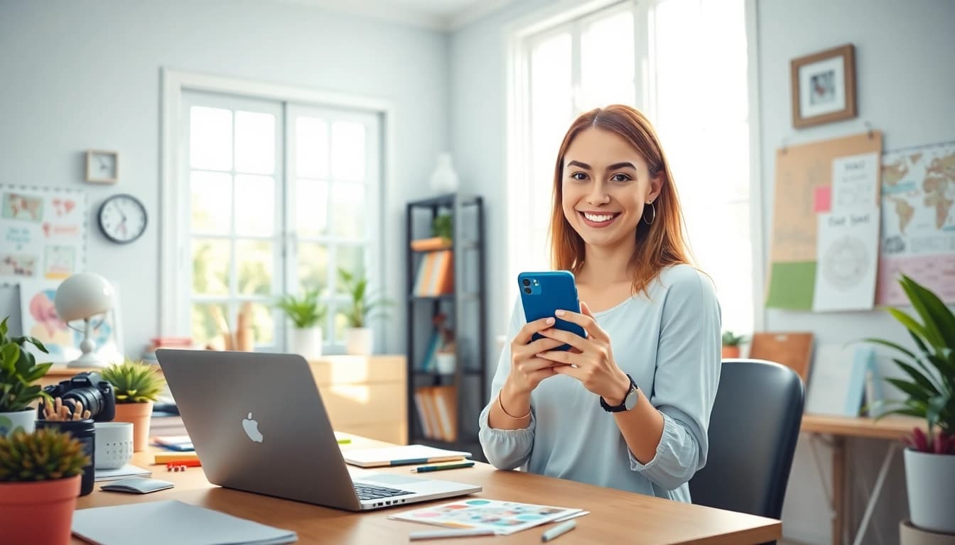 Showcasing paid links for Instagram creators in a vibrant creative workspace.