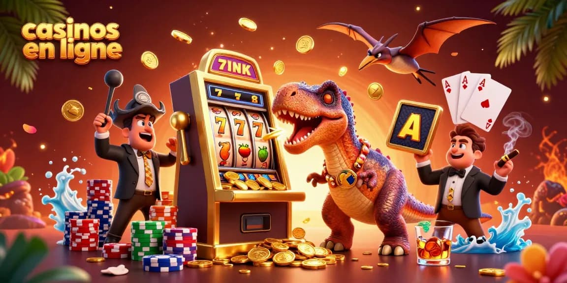 Casinos en ligne : un pachycephalosaurus engage un jackpot aux machines à sous tout en accueillant des pièces d'or.