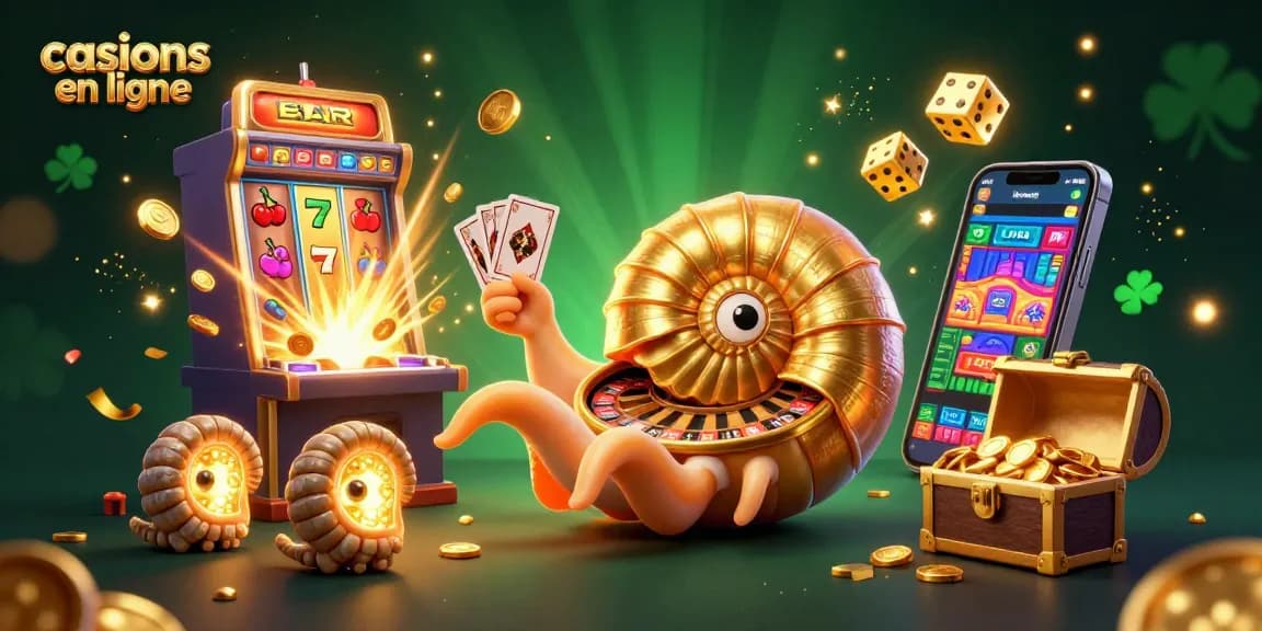 Vivez l'excitation des casinos en ligne avec une scène de jeu numérique riche en détails et pleine de symboles gagnants.