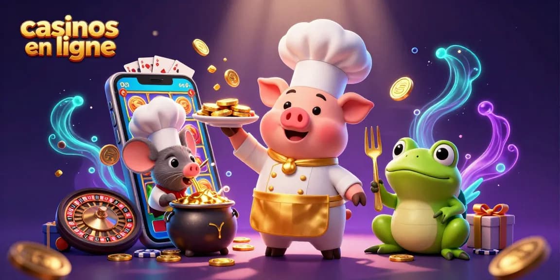 Découvrez les fantasmes des casinos en ligne avec un chef et des personnages ludiques.
