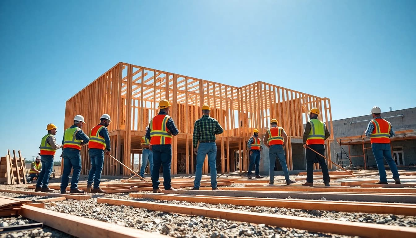 New Jersey General Contractor leading a construction project with diverse crews on-site.