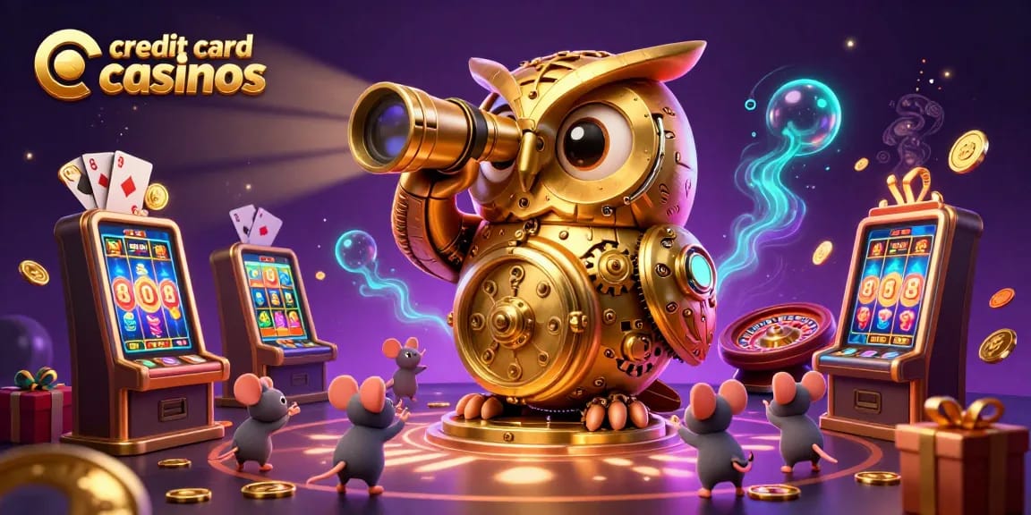 Experience the excitement of credit card casinos with a vibrant 3D scene showcasing animated characters and immersive game elements.