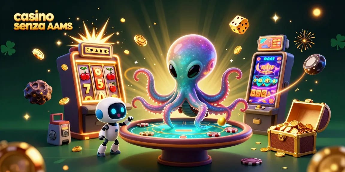 Gioca in un casino senza AAMS con un polpo alieno al tavolo da poker intergalattico e slot machine esplosiva.