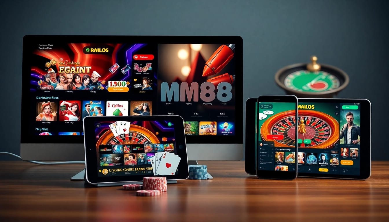 Explore the vibrant online gaming interface of https://mm88.in.net on multiple devices, showcasing engagement and excitement.