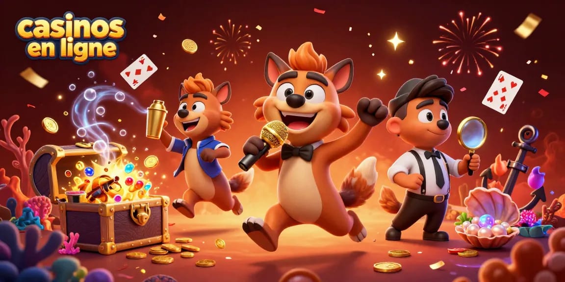 Découvrez les casinos en ligne animés par des hyènes dans une scène vibrante de jeux.