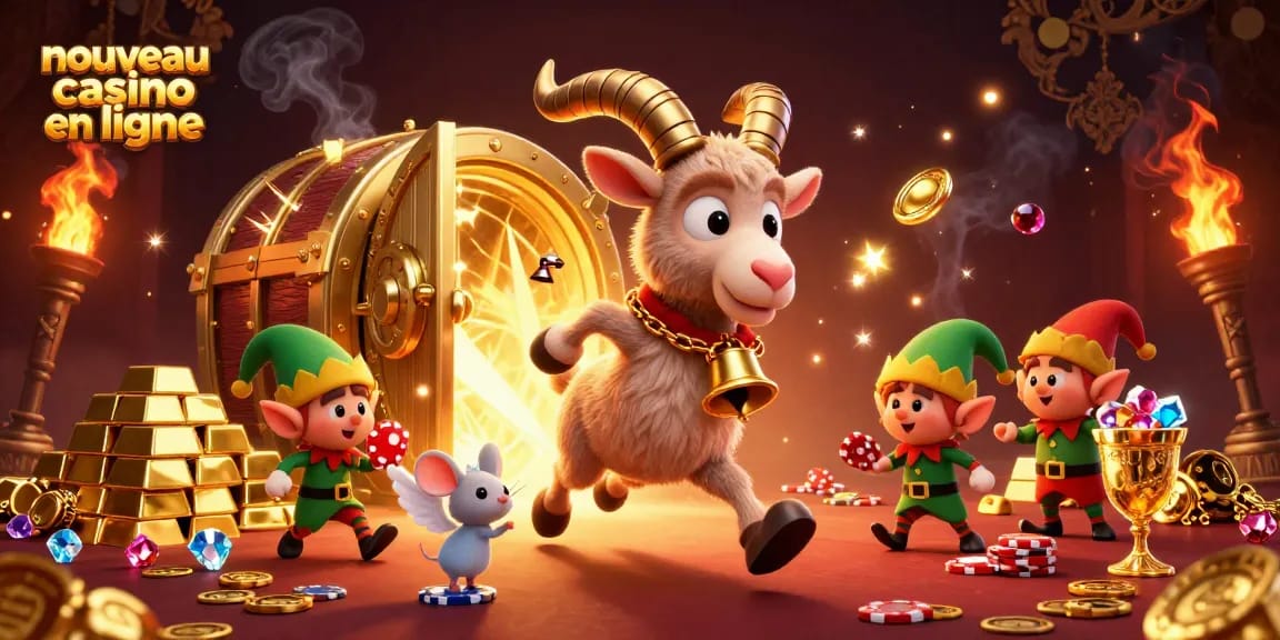 Découvrez un nouveau casino en ligne animé avec des personnages ludiques et des trésors d'or.