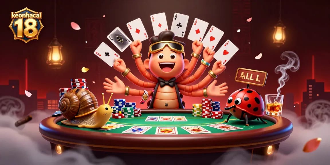 Engage in thrilling gameplay with keonhacai 18, featuring vibrant casino elements and unique characters.