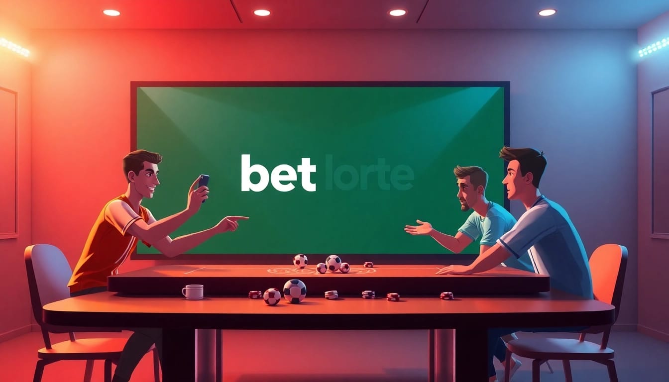 A imagem mostra a casa de apostas bet da sorte com jogadores se divertindo e ganhando prêmios.