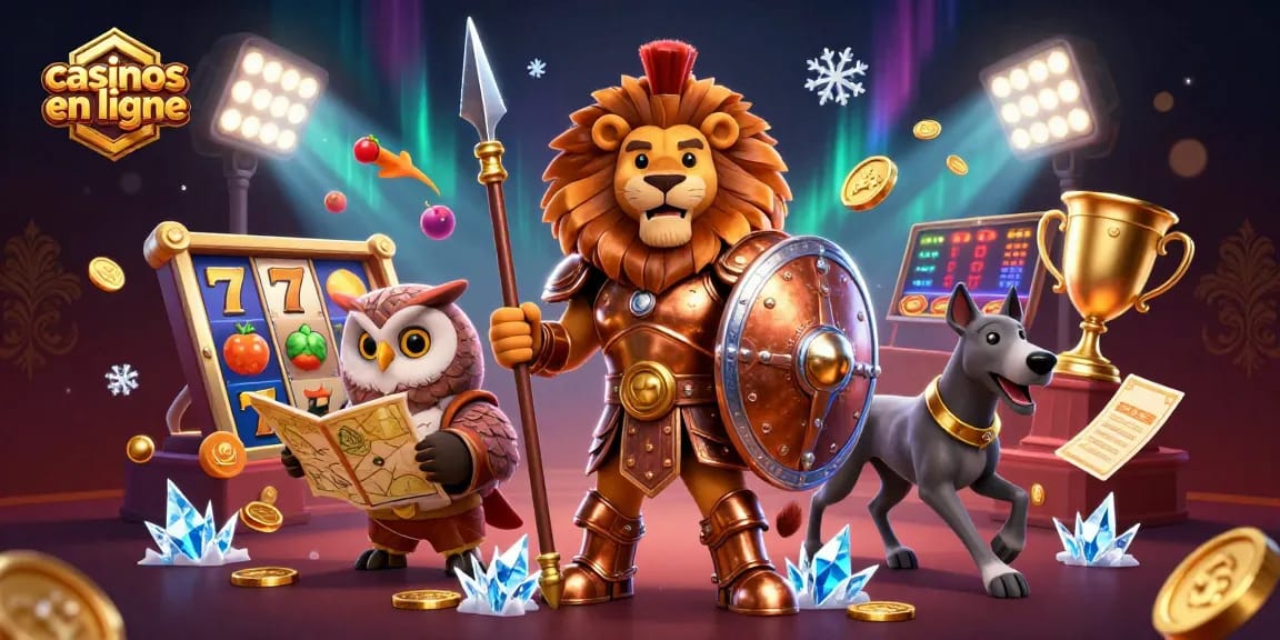 Les casinos en ligne présentent un lion en armure et des éléments de jeu captivants.