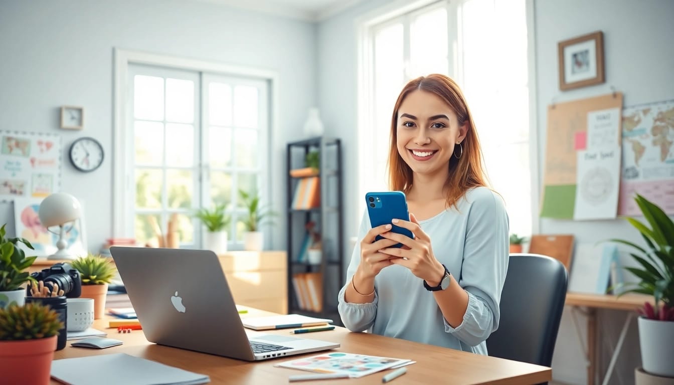 Showcasing paid links for Instagram creators in a vibrant creative workspace.