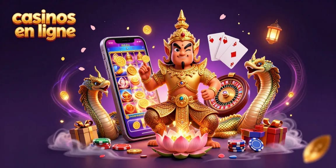 Plongez dans l'univers captivant des casinos en ligne avec cette illustration 3D dynamique.