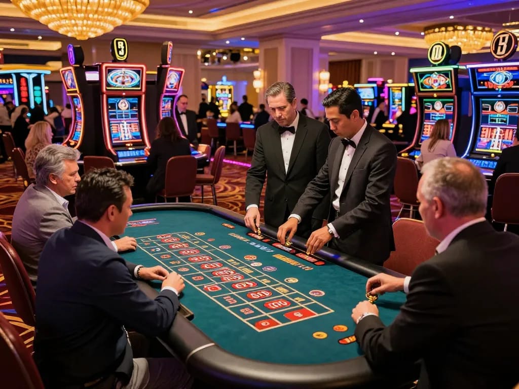 Players experiencing the thrill of roulette at SHBET800 casino, vibrant lighting and active gameplay.
