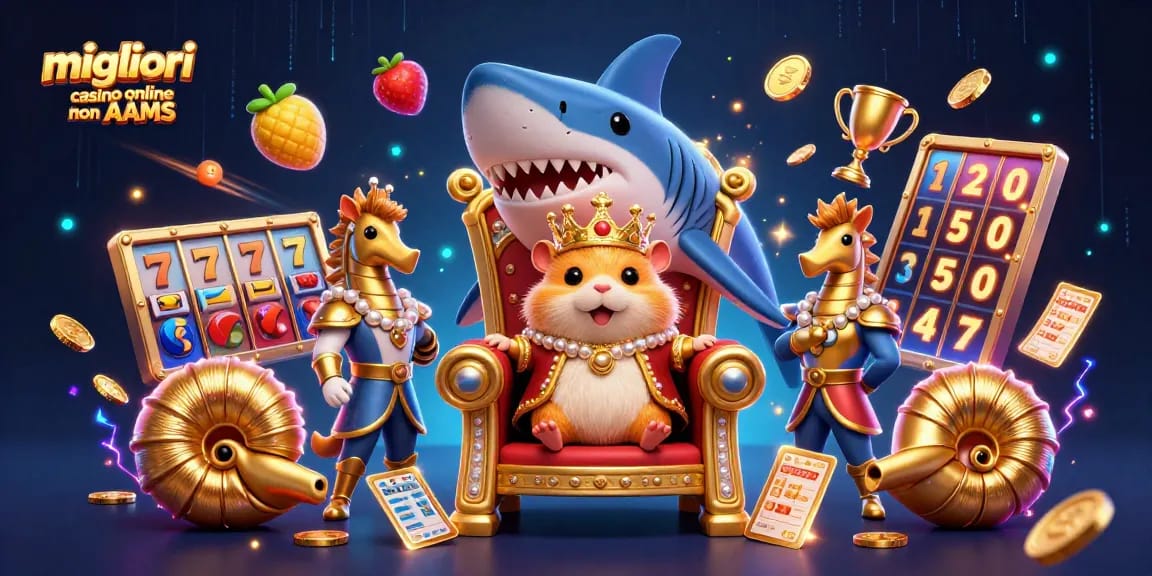 Migliori casino online non AAMS: il re della fortuna circondato da simboli ricchi di premi e divertimento.