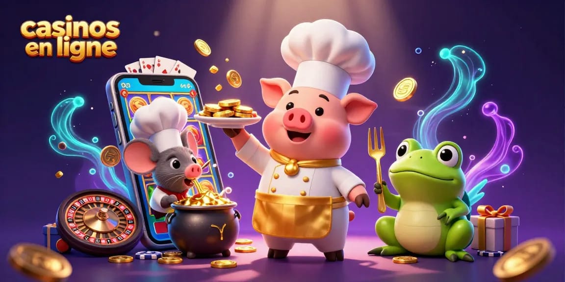 Découvrez les fantasmes des casinos en ligne avec un chef et des personnages ludiques.