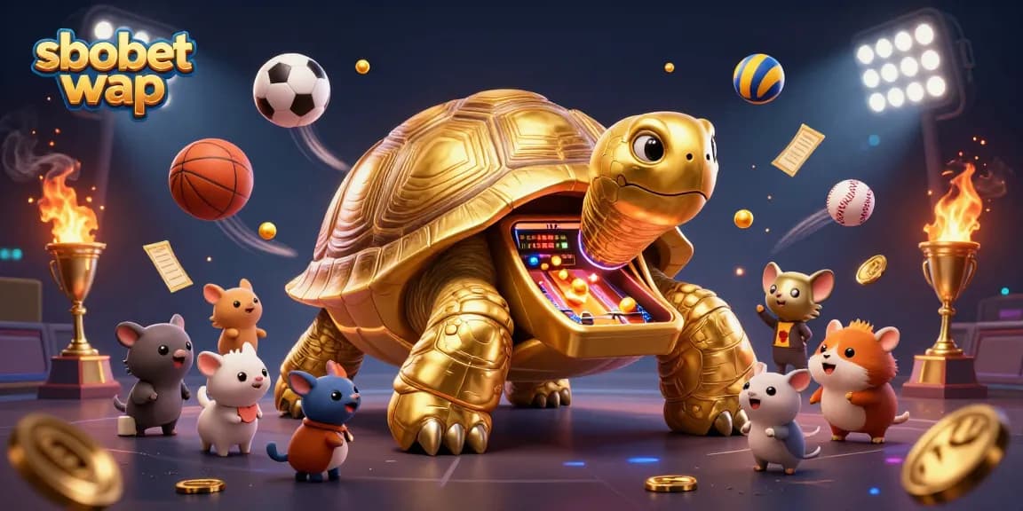 Experience dynamic betting action with sbobet wap in an exciting 3D visualization featuring vibrant sports elements.