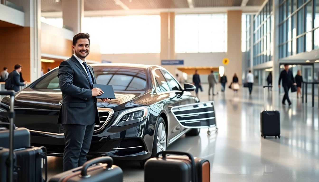 Efficient delivery of Private Airport Transfers with a luxury vehicle ready for travelers.