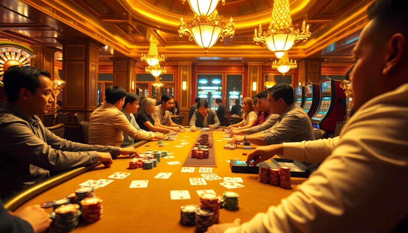 Engage with high-stakes poker action at https://xx88.bar/ featuring colorful chips and focused players.