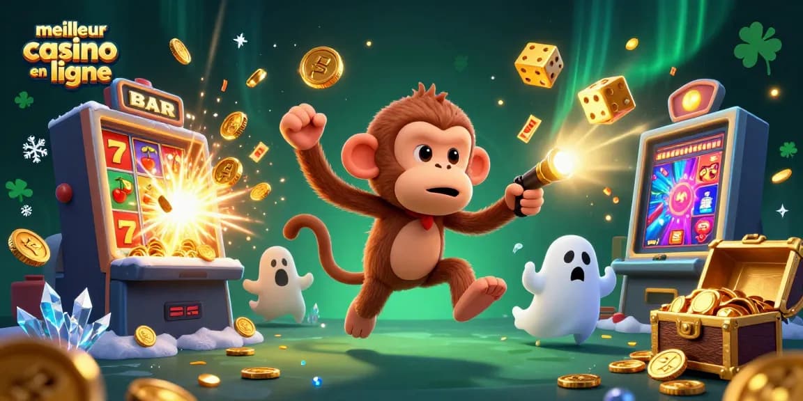 Jouez en toute sécurité au meilleur casino en ligne avec cette illustration captivante, pleine de symboles de chance.