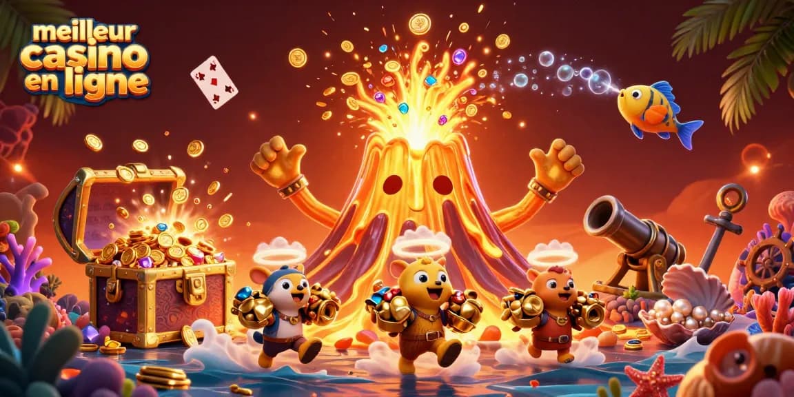 Découvrez le meilleur casino en ligne avec une illustration dynamique et riche en trésors.
