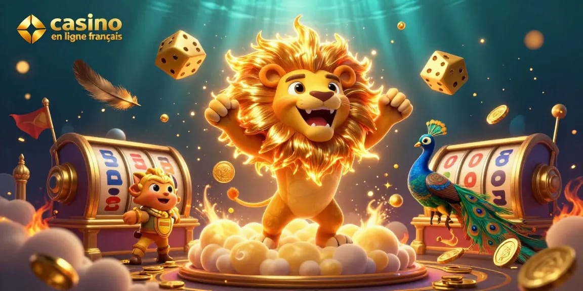 Faites rouler les dés et gagnez avec casino en ligne français dans une scène animée colorée.