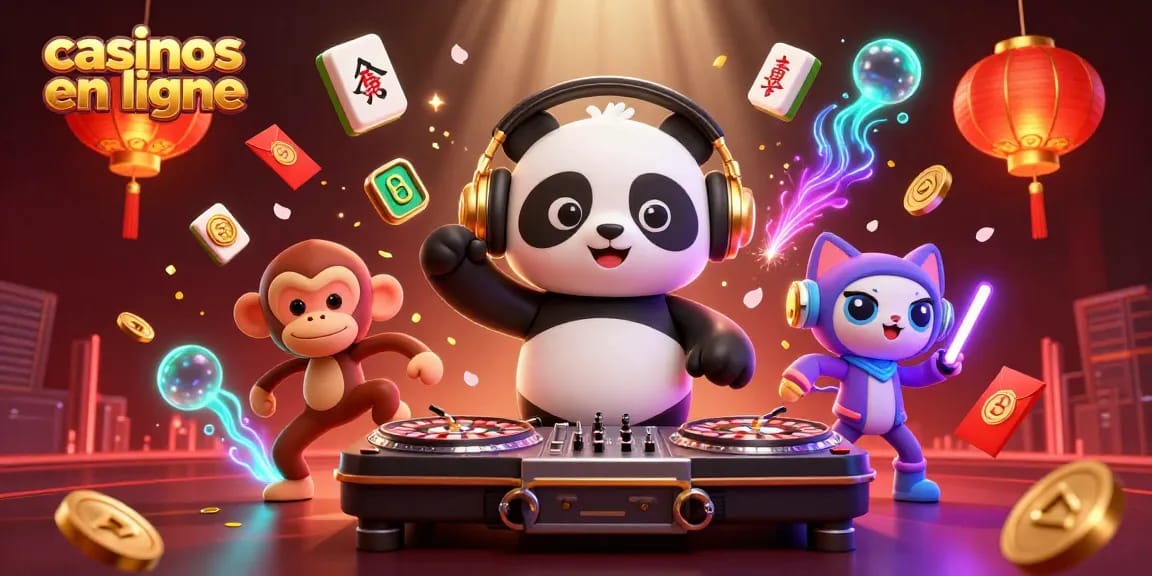 Discutez des stratégies gagnantes dans les casinos en ligne avec un panda DJ, un singe danseur et un chat rave.