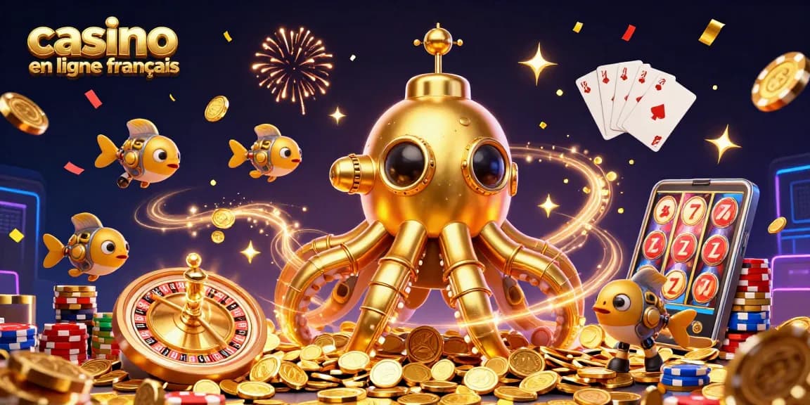 Gagnez avec le casino en ligne français pendant que le kraken en or émerge des pièces.