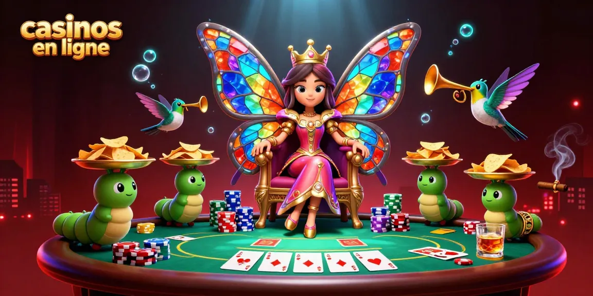 Gagnez avec les casinos en ligne grâce à cette scène animée de poker captivante.