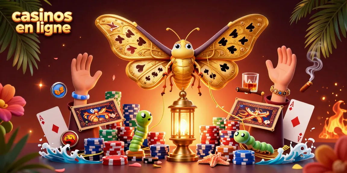 Jouer dans des casinos en ligne avec des cartes et un poker réunis dans un décor vibrant.