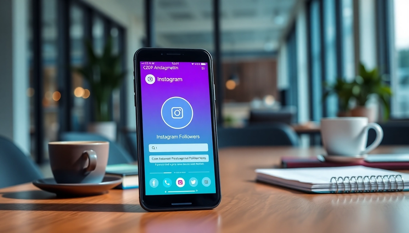 instagram フォロワー 購入を促進するスマートフォンの画面に焦点を当て