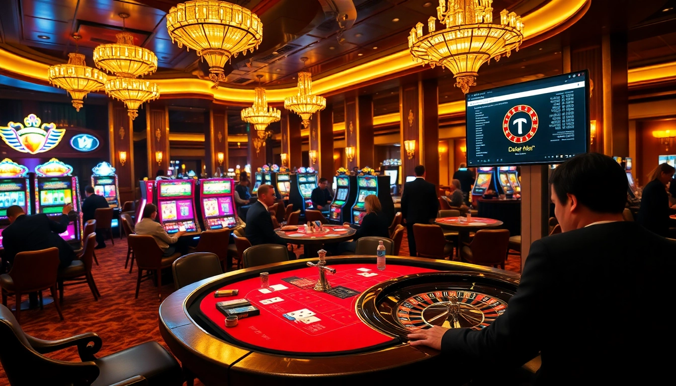 The hidden wiki offers a thrilling view of a bustling casino scene with poker tables, slot machines, and vibrant gaming elements.