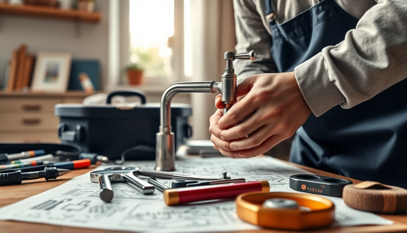 Find reliable Plumber near me fixing a faucet in a well-lit home environment with expert precision.