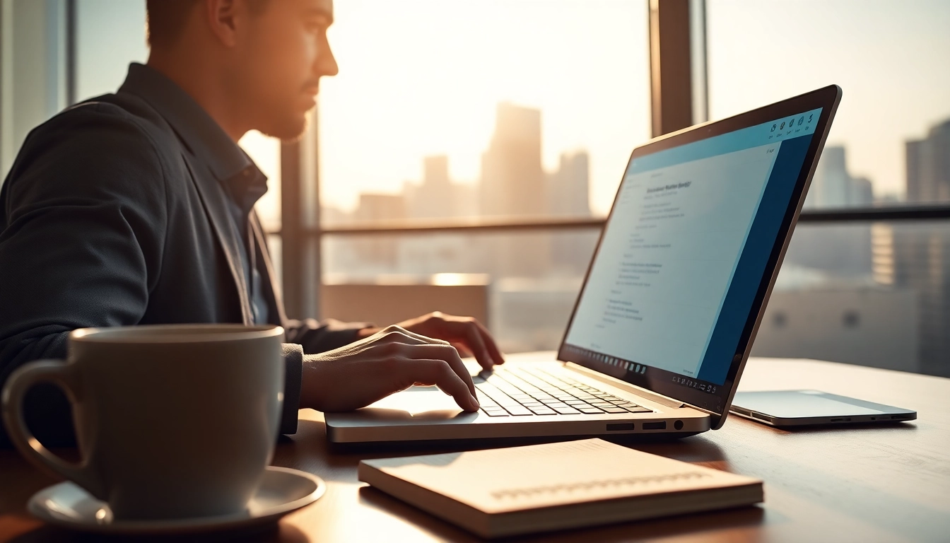 Utilizing a linkedin scraper tool in a professional office setting.