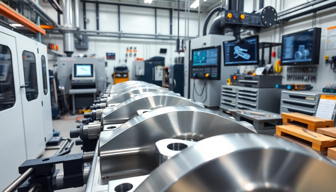 Custom part manufacturer providing precision CNC machining in a detailed workshop setting.