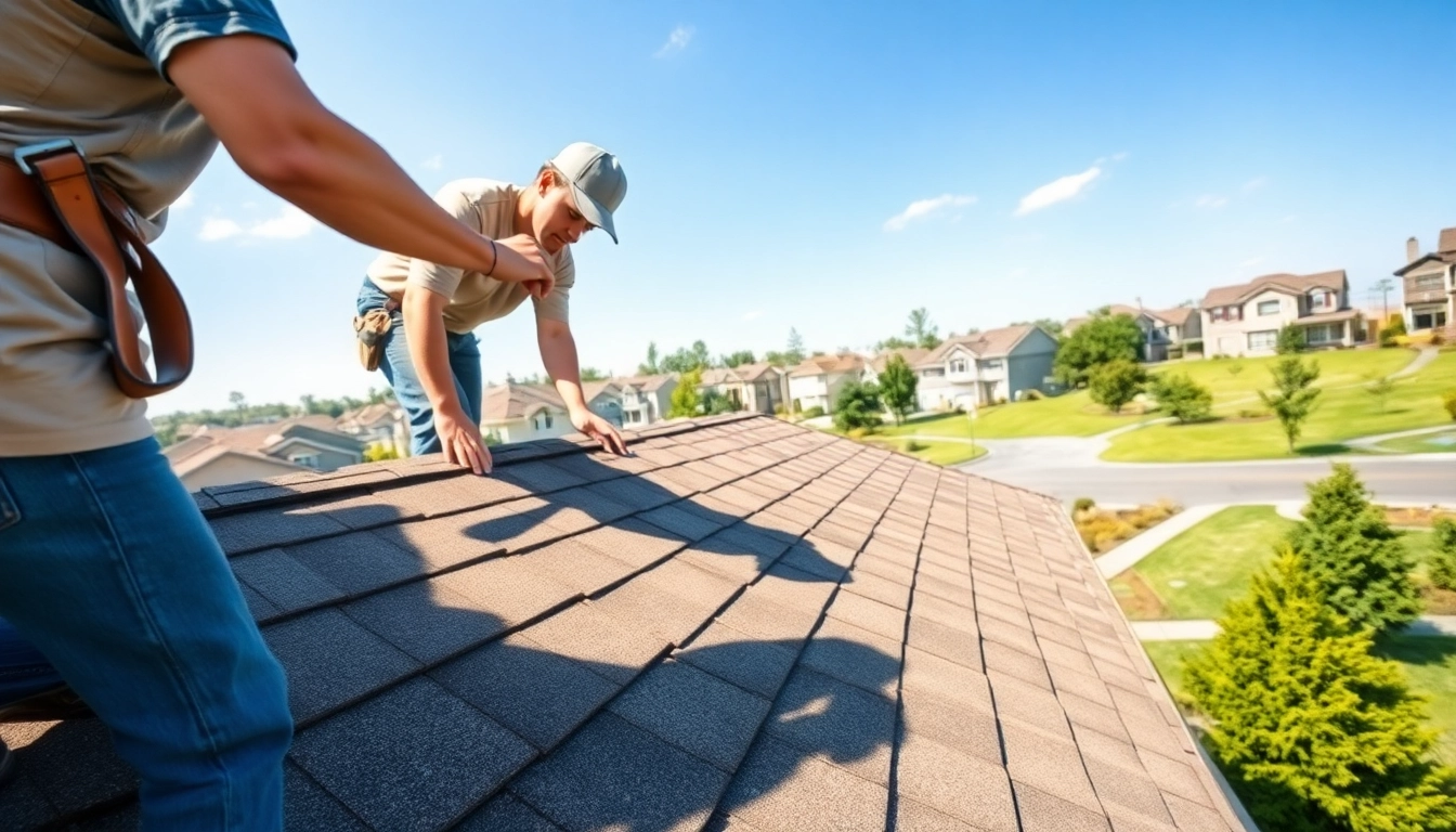 Assessing high-quality roofing solutions on a home with various materials and bright surroundings.