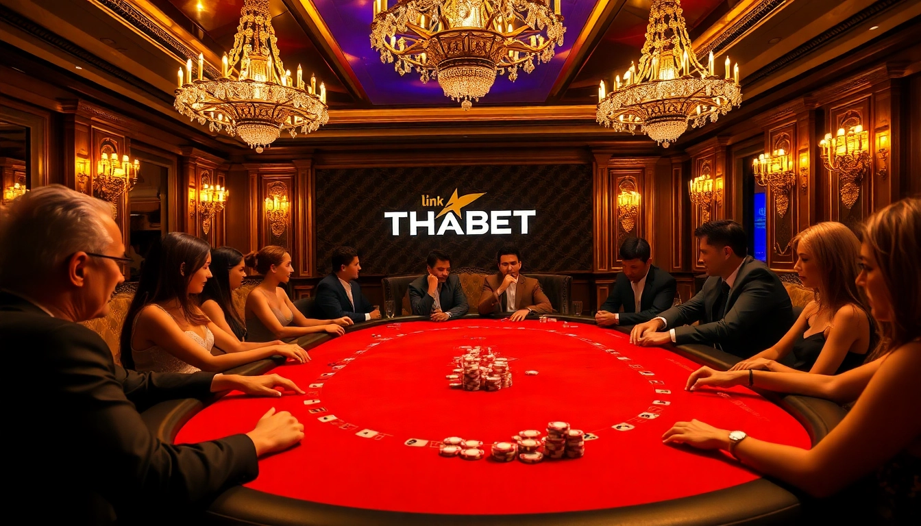 Experience the excitement at Link THABET with a vibrant casino setting featuring high-stakes poker.