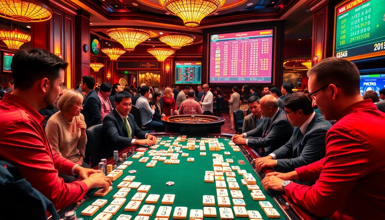 Terlibat dalam permainan Mahjong Link yang mendebarkan di tengah suasana kasino yang meriah.