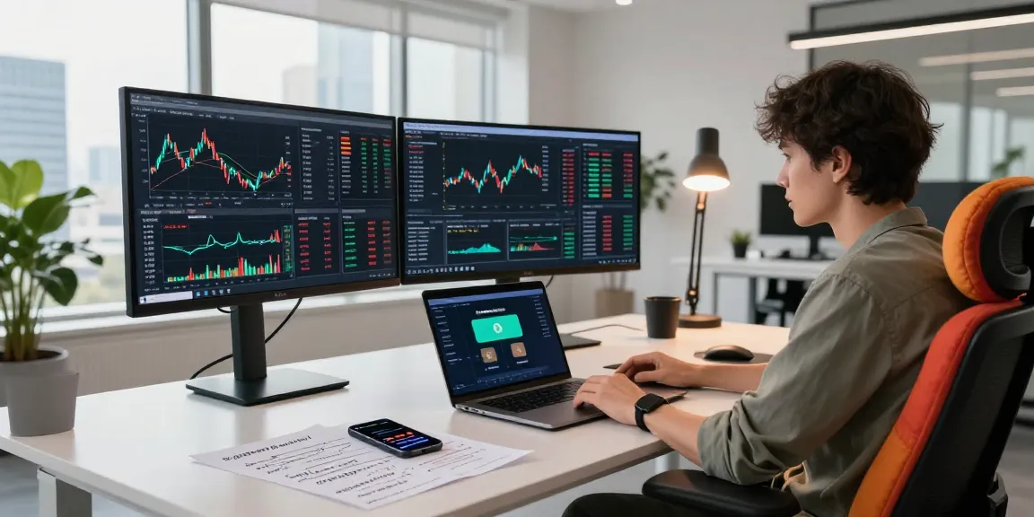 Cloud mining setup in a modern cryptocurrency trading environment with digital wallets and cryptocurrency market analysis tools.