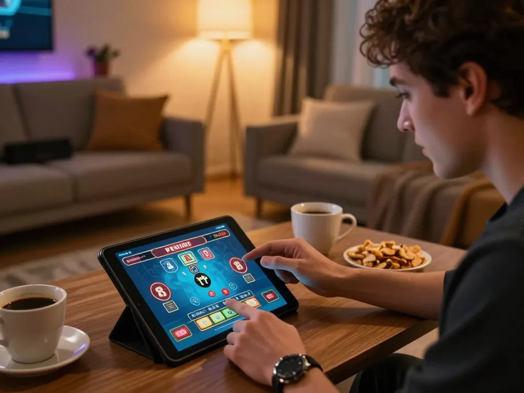 Engaging with live dealer games on tr88 trang chủ, showcasing a focused gambler's strategy.