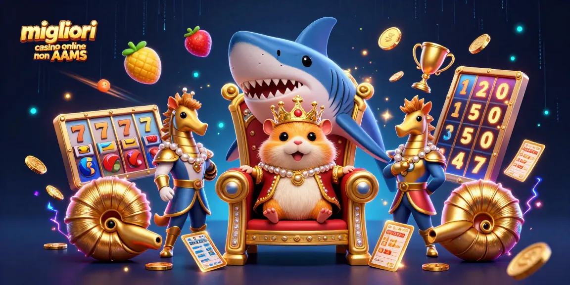 Migliori casino online non AAMS: il re della fortuna circondato da simboli ricchi di premi e divertimento.
