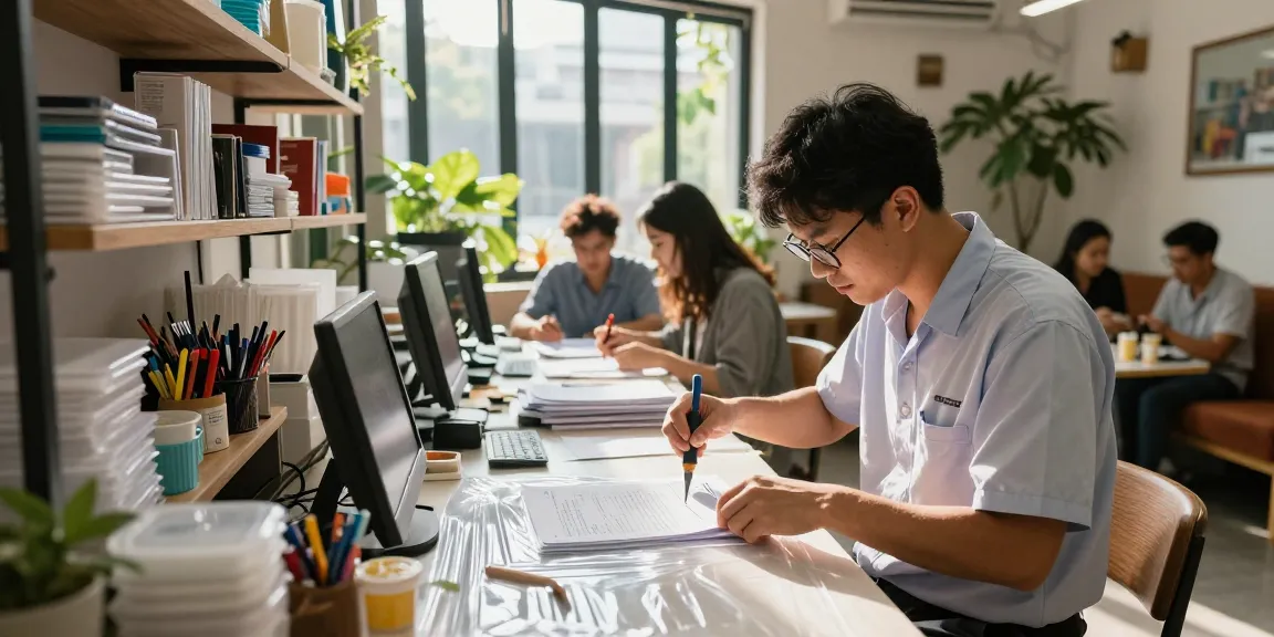 Bóc ép plastic tại Hà Nội với một kỹ thuật viên chuyên nghiệp loại bỏ plastic khỏi các tài liệu quan trọng tại một trung tâm dịch vụ chuyên nghiệp.