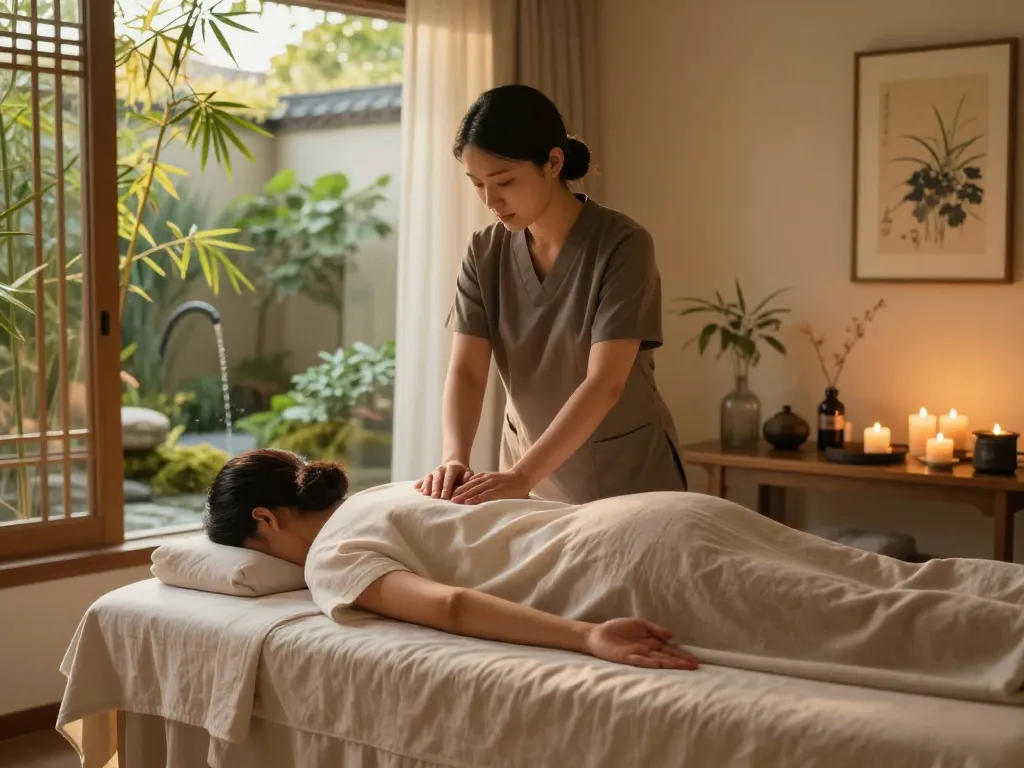 Expert therapist performing 부전동마사지 in a tranquil spa setting, enhancing relaxation and wellness.