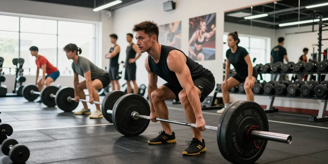 Pharmaqo Shop athlete lifting weights in a modern gym environment showcasing strength training.
