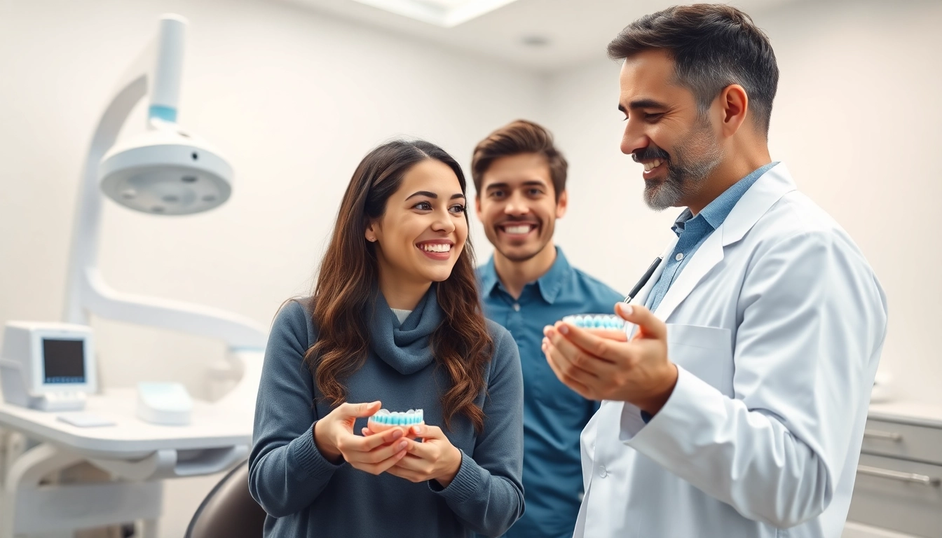 Invisalign near me in Setapak: Friendly dentist consulting with a patient in a modern dental clinic.