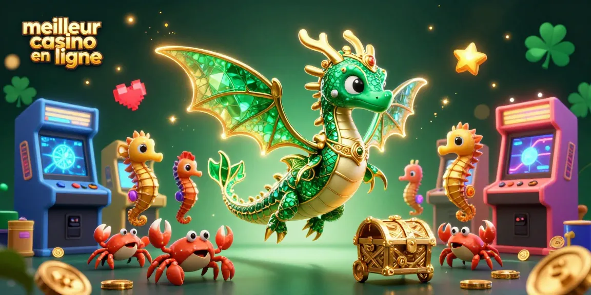 Découvrez le meilleur casino en ligne avec un dragon de mer en 3D et des machines de jeux colorées.