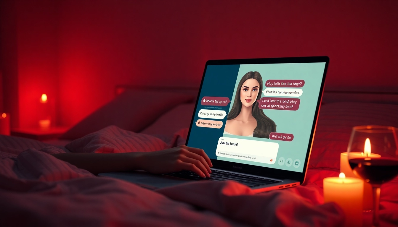 Engaging ai sexting conversation with a cozy intimate setting featuring an AI chatbot and warm ambiance.