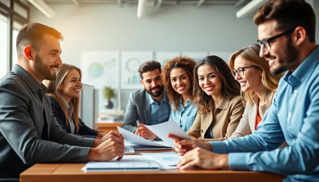 Team planning small business jobs strategy in a modern office environment.